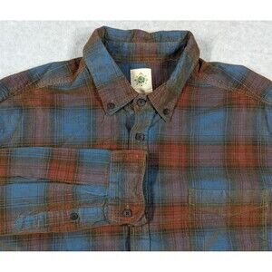 A‎ Territory Ahead Men Shirt XL Pincord Corduroy Plaid Button Up Long Sleeve